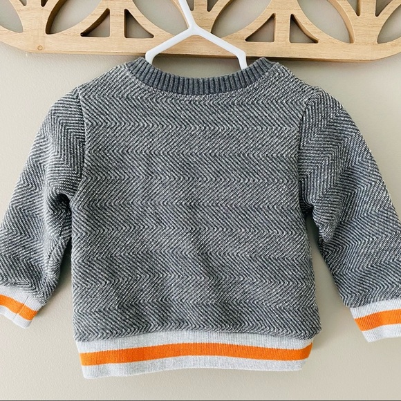 Tucker+Tate Pullover 'Chill' Sweater Gray/Orange Sz 9 Months - Picture 7 of 7